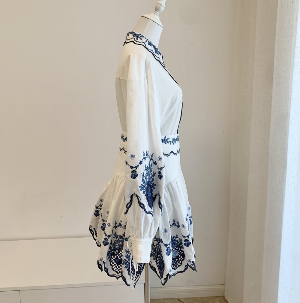 Agua By Agua Bendita Abadía appliquéd embroidered linen shirt - Picture 14 of 15